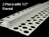 Vinyl Control Joint Two Piece with 1/2″ Reveal
